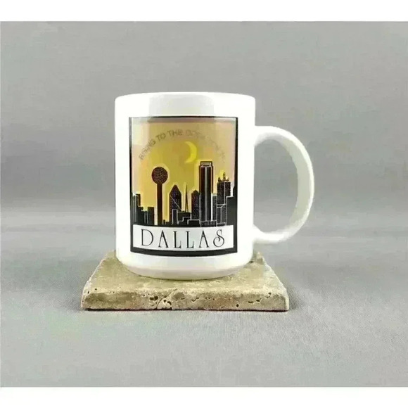 Rising To The Occasion Dallas, Texas Skyline Souvenir Heat Activated Coffee Mug - Picture 2 of 7